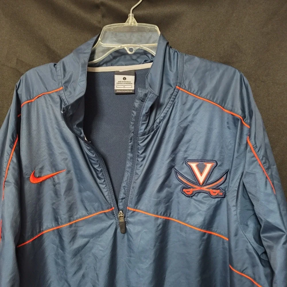 Nike large Virginia Cavaliers windbreaker outdoor athletic logo pullover 1/4 zip